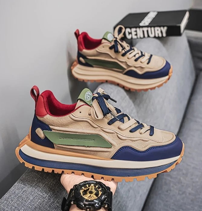 2025 Scarpe da ginnastica casual da uomo Scarpe con plateau traspiranti che aumentano l'altezza Nuove scarpe da corsa antiscivolo con suola morbida Scarpe da papà alla moda