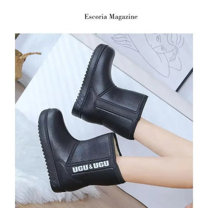 Stivali invernali in cotone EVA ispessito foderato in pile da donna ultraleggeri e impermeabili, scarpe in cotone caldo antifreddo per lavaggio auto