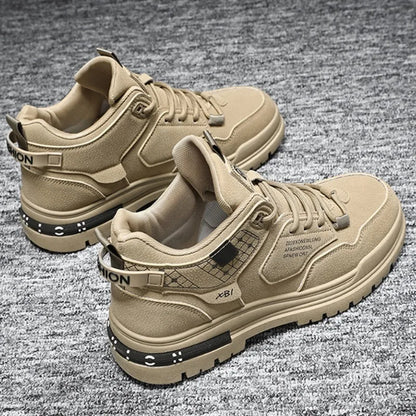 Scarpe Casual in pelle da uomo primavera traspirante spessore scarpe sportive studente moda High Top Skateboard scarpa stivaletto