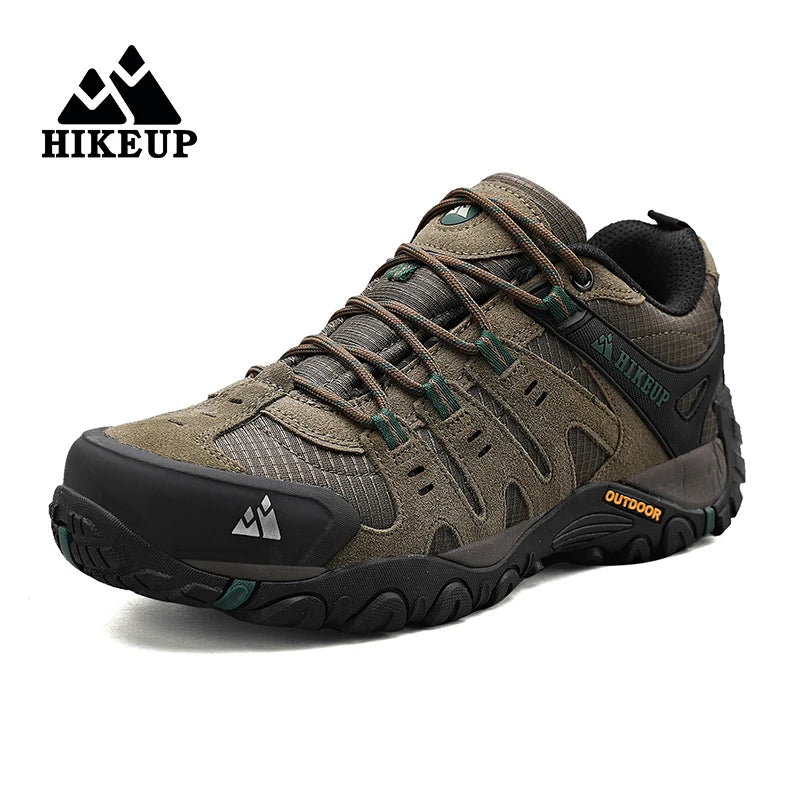 HIKEUP Scarpe da trekking da uomo Scarpe da esterno in pelle scamosciata Scarpe da ginnastica tattiche da caccia da trekking da uomo resistenti all'usura