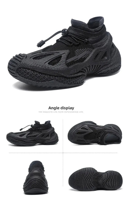 Scarpe da corsa da uomo Tomaia in mesh Traspirante Calzature sportive casual Tendenza estiva Ultraleggero Comodo Slip-on alla caviglia alta