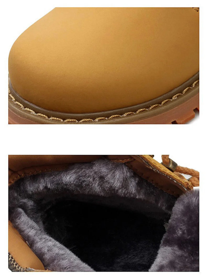 Stivali da uomo in vera pelle scarpe da lavoro Casual marrone marchio di lusso autunno inverno stivaletti maschili di moda fatti a mano Bot