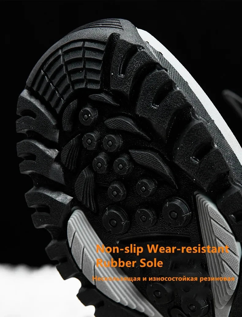 Nuovi stivali da neve in peluche da uomo caldi Stivali da uomo invernali alti Stivali da moto invernali impermeabili Stivali da trekking da uomo antiscivolo per esterni