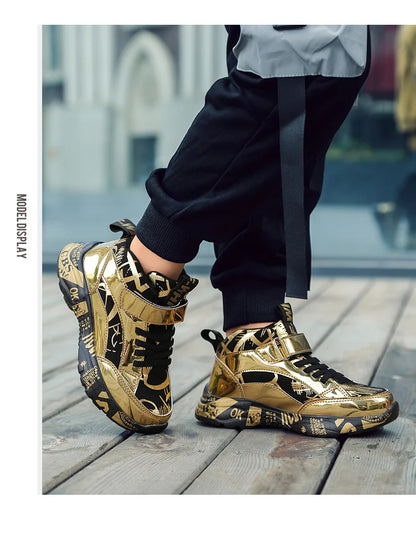 2025 Scarpe invernali per bambini Stivali da ragazza per ragazzo Stivali da neve per bambini in pelle PU resistenti all'acqua Scarpe da ginnastica calde di moda in peluche Scarpe da esterno casual