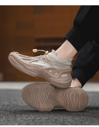 Scarpe da corsa da uomo Tomaia in mesh Traspirante Calzature sportive casual Tendenza estiva Ultraleggero Comodo Slip-on alla caviglia alta