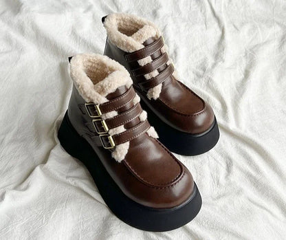 Stivali da neve da donna imbottiti con lacci eleganti con tacco medio Scarpe da donna con lacci Y2k Peluche protettivo Comodo di alta qualità 39