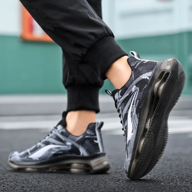 Scarpe da basket alla moda da uomo, comode e antiscivolo, traspiranti, assorbenti, adatte per attività all'aperto da uomo