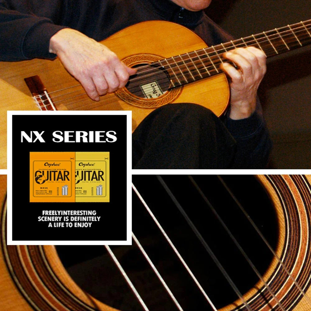 Set 10/50 Corde per chitarra classica Orphee in filo d'argento placcato Corde in nylon Serie NX 6 pezzi/set per principianti per chitarra classica