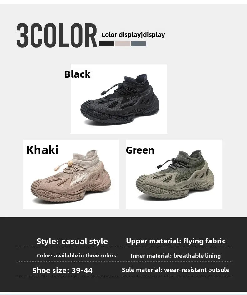 Scarpe da corsa da uomo Tomaia in mesh Traspirante Calzature sportive casual Tendenza estiva Ultraleggero Comodo Slip-on alla caviglia alta