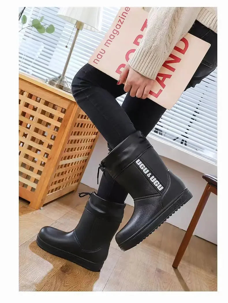 Stivali invernali in cotone EVA ispessito foderato in pile da donna ultraleggeri e impermeabili, scarpe in cotone caldo antifreddo per lavaggio auto