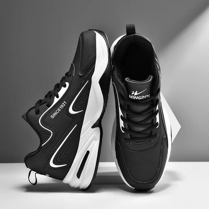 Scarpe da corsa sportive da uomo Scarpe da ginnastica casual morbide da passeggio all'aperto Sneaker in pelle di design di moda Tennis da uomo impermeabile Masculina