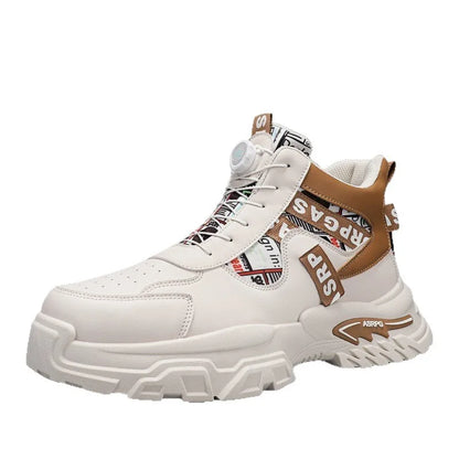 Scarpe da corsa sportive da uomo di grandi dimensioni per adolescenti, casual, con bottone di rotazione, fondo spesso, scarpe da papà rialzate, nuovo arrivo autunnale