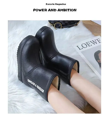 Stivali invernali in cotone EVA ispessito foderato in pile da donna ultraleggeri e impermeabili, scarpe in cotone caldo antifreddo per lavaggio auto