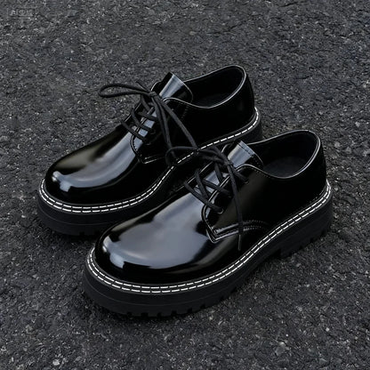 2025 nuove scarpe formali da uomo in pelle, pelle nera lucida