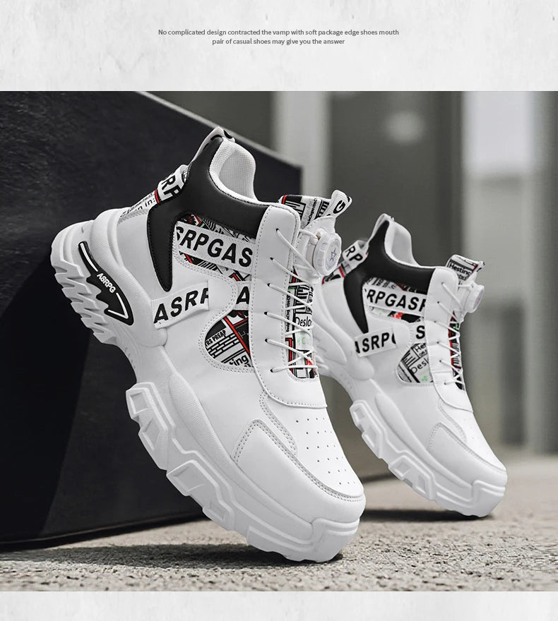 Nuove scarpe da skateboard da uomo Scarpe da ginnastica con piattaforma da viaggio Comode scarpe stringate alla moda Casual 2025 Nuovo autunno Aumento di altezza all'aperto No