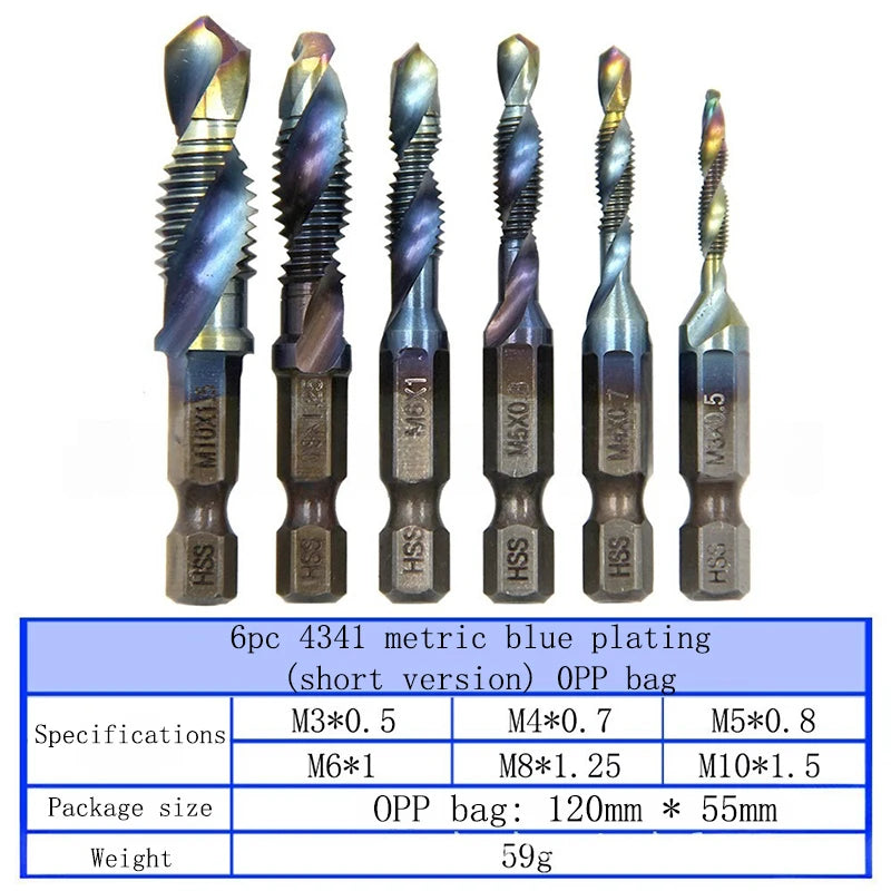 Multi functional HSS drilling tapping integrated spiral tap hand-held electric drill tap tool chamfer machine composite tap