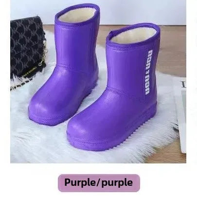 Stivali invernali in cotone EVA ispessito foderato in pile da donna ultraleggeri e impermeabili, scarpe in cotone caldo antifreddo per lavaggio auto