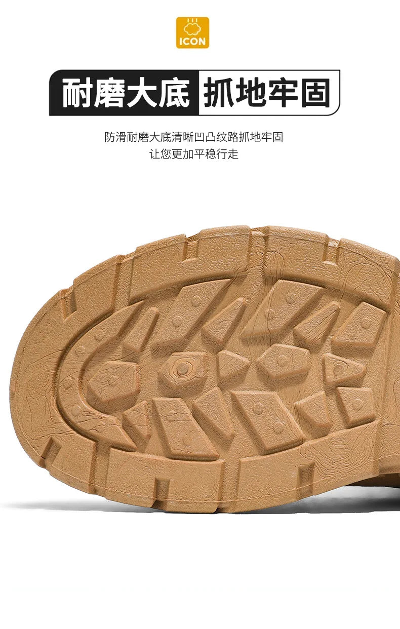 Fipatbu Scarpe casual primaverili da uomo Scarpe da ginnastica di lusso in pelle resistenti all'usura Chelsea Tattico Denim Combattimento Comode scarpe antinfortunistiche da lavoro