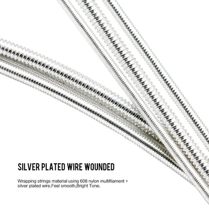 Set 10/50 Corde per chitarra classica Orphee in filo d'argento placcato Corde in nylon Serie NX 6 pezzi/set per principianti per chitarra classica