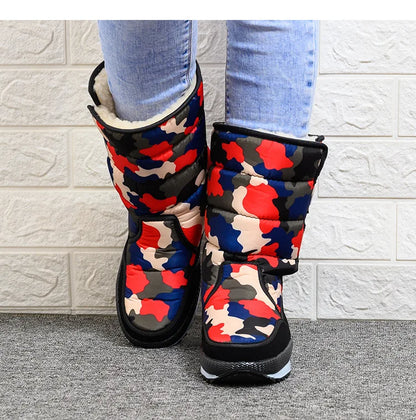 Stivali da uomo a metà polpaccio Stivali da neve da uomo impermeabili per esterni -40 °   Mantieni caldi stivali per coppie scarpe da donna con plateau antiscivolo taglia grande 36-47