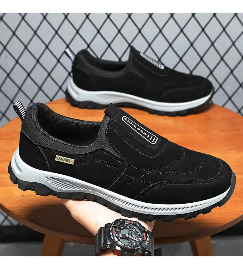 Scarpe sportive da esterno da uomo alla moda Scarpe da ginnastica casual stile coppia facili da indossare Punta tonda Fondo in PVC in pelle sintetica