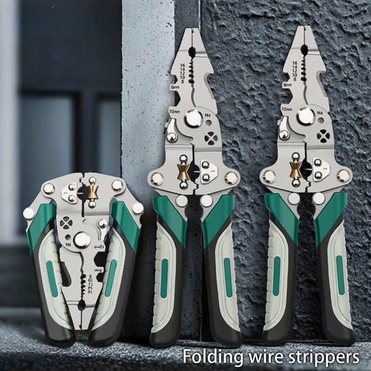 multi-functiSpellafili pieghevole, design a puleggia, spaccalegna multifunzione per elettricisti, pinza per avvolgimento del filo, pinza per crimpare, utensile manuale