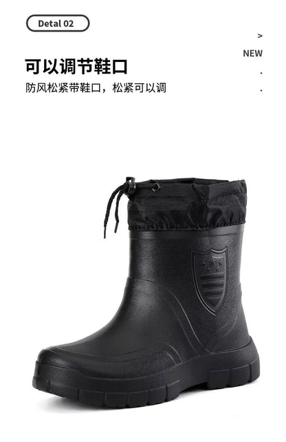 2025 Stivali da neve da uomo Outdoor Pesca impermeabile Stivaletti invernali caldi per uomo Taglie forti Suola spessa antiscivolo 2025