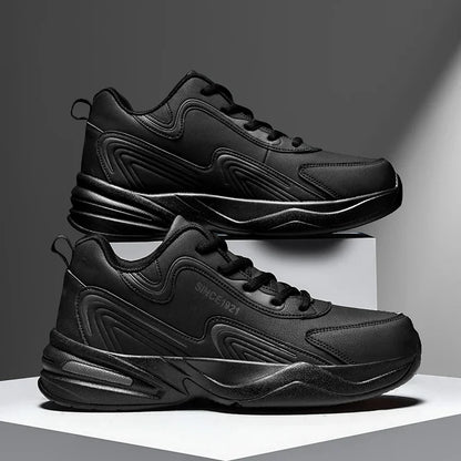 Scarpe da corsa sportive da uomo Scarpe da ginnastica casual morbide da passeggio all'aperto Sneaker in pelle di design di moda Tennis da uomo impermeabile Masculina