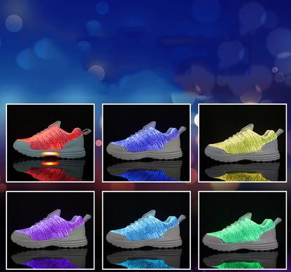 Scarpe da uomo moda LED sneakers illuminate ricarica USB fibra ottica tessuto suola elastica scarpe casual lampeggianti luminose luminose