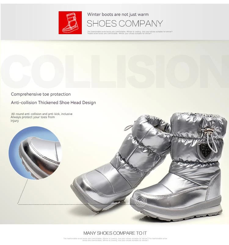 30% vera lana inverno caldo scarpe da bambino stivali da neve per bambini impermeabili -30 gradi tenere al caldo ragazze ragazzi stivali da neve scarpe per bambini