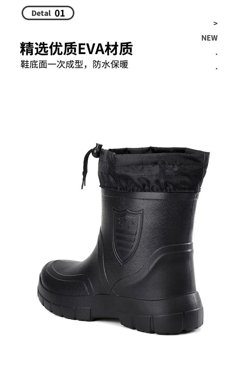 2025 Stivali da neve da uomo Outdoor Pesca impermeabile Stivaletti invernali caldi per uomo Taglie forti Suola spessa antiscivolo 2025