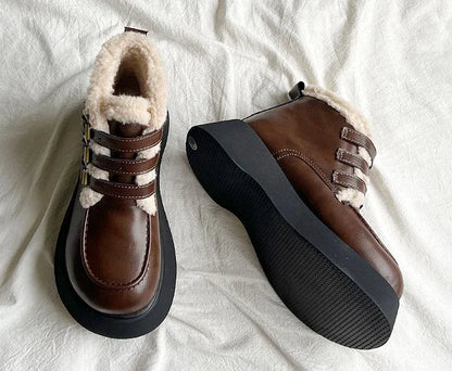 Stivali da neve da donna imbottiti con lacci eleganti con tacco medio Scarpe da donna con lacci Y2k Peluche protettivo Comodo di alta qualità 39