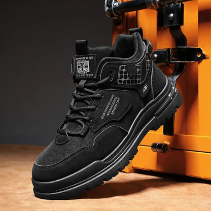 Scarpe Casual in pelle da uomo primavera traspirante spessore scarpe sportive studente moda High Top Skateboard scarpa stivaletto