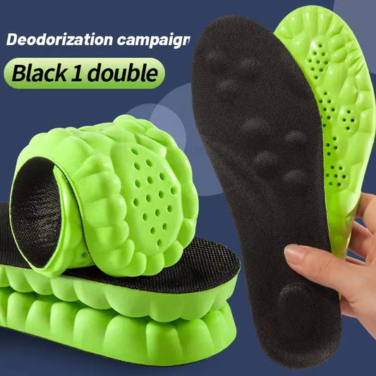 Soletta sportiva 4D, suola super morbida per scarpe, cuscinetti per piedi, cestini per assorbimento degli urti, suola per scarpe, supporto dell'arco plantare, inserti ortopedici