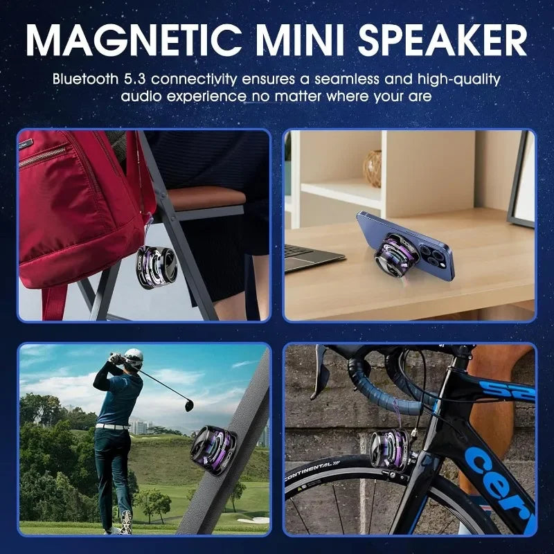 1/12
 10.6K
Altoparlante Bluetooth magnetico da esterno Mini altoparlante stereo da viaggio portatile wireless con luce colorata RGB e supporto per telefono per Ios