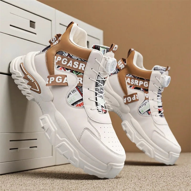 Nuove scarpe da skateboard da uomo Scarpe da ginnastica con piattaforma da viaggio Comode scarpe stringate alla moda Casual 2025 Nuovo autunno Aumento di altezza all'aperto No