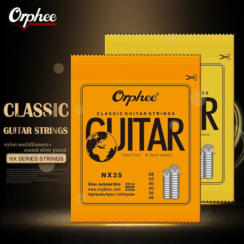 Set 10/50 Corde per chitarra classica Orphee in filo d'argento placcato Corde in nylon Serie NX 6 pezzi/set per principianti per chitarra classica