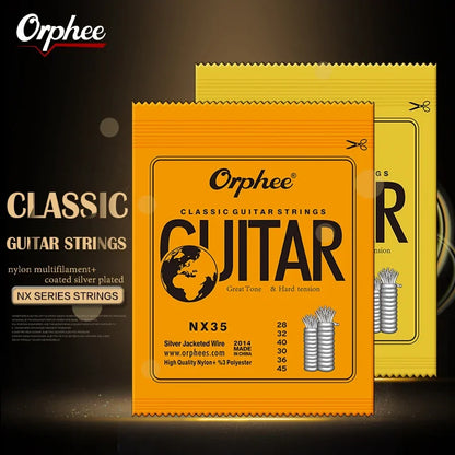Set 10/50 Corde per chitarra classica Orphee in filo d'argento placcato Corde in nylon Serie NX 6 pezzi/set per principianti per chitarra classica
