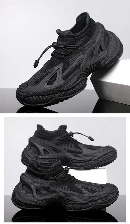 Scarpe da corsa da uomo Tomaia in mesh Traspirante Calzature sportive casual Tendenza estiva Ultraleggero Comodo Slip-on alla caviglia alta