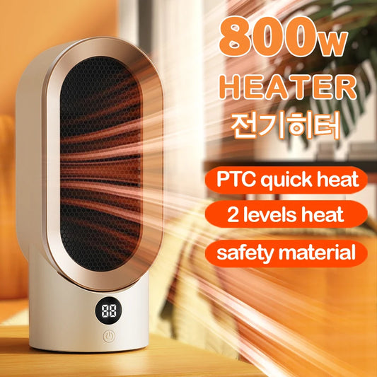Riscaldatore portatile, termoventilatore elettrico, mini radiatore, macchina riscaldante da tavolo per l'inverno, riscaldamento in ceramica PTC per casa, camera da letto, ufficio