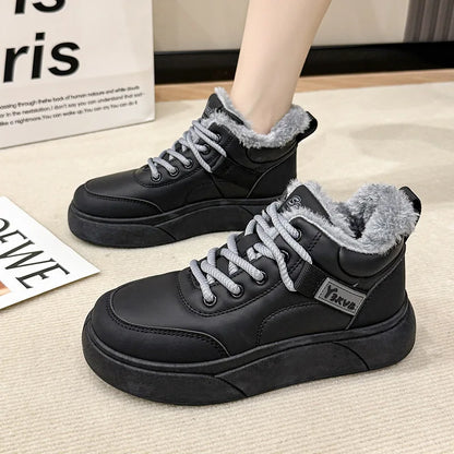 Stivali da neve da donna Scarpe in cotone ispessito in pile Inverno Nuove scarpe calde e versatili con la suola spessa Stivali da neve alla moda resistenti al freddo