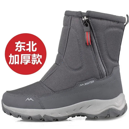 Stivali da uomo Scarpe invernali da uomo Stivali da neve caldi Scarpe calde da uomo a metà polpaccio Stivali invernali in peluche spesso per uomo Scarpe da donna in cotone