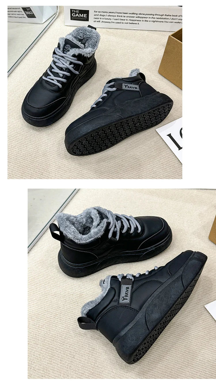 Stivali da neve da donna Scarpe in cotone ispessito in pile Inverno Nuove scarpe calde e versatili con la suola spessa Stivali da neve alla moda resistenti al freddo