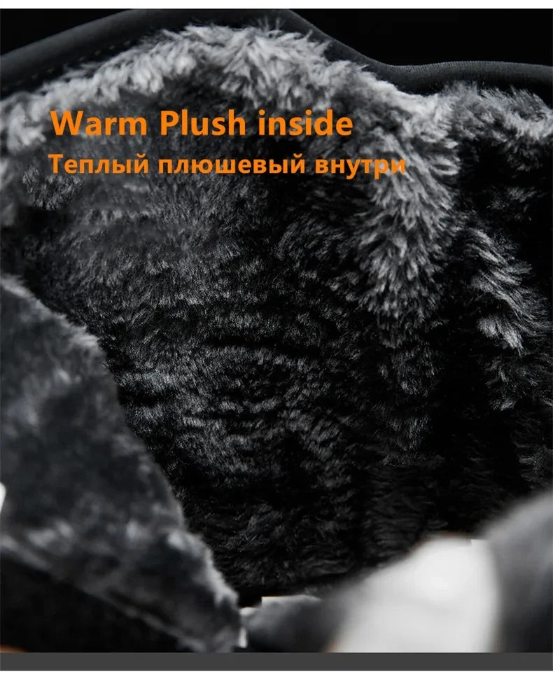 Nuovi stivali da neve in peluche da uomo caldi Stivali da uomo invernali alti Stivali da moto invernali impermeabili Stivali da trekking da uomo antiscivolo per esterni