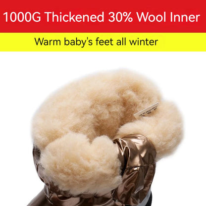 30% vera lana inverno caldo scarpe da bambino stivali da neve per bambini impermeabili -30 gradi tenere al caldo ragazze ragazzi stivali da neve scarpe per bambini