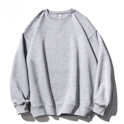 Felpa casual da uomo con scollo tondo e maniche lunghe, classica da uomo, tinta unita, ideale per le coppie, abbigliamento essenziale quotidiano