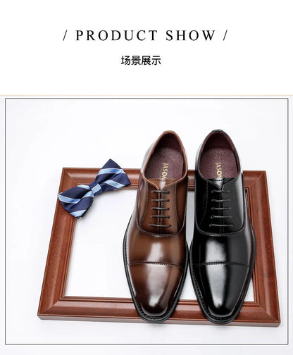 Scarpe eleganti da uomo in vera pelle Scarpe formali da uomo d'affari sociali Derby da matrimonio per uomo Mocassini Oxford italiani di lusso Scarpe eleganti da uomo