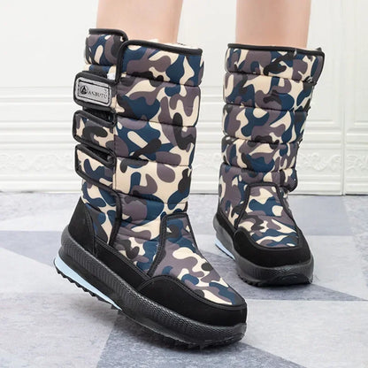Stivali da uomo a metà polpaccio Stivali da neve da uomo impermeabili per esterni -40 °   Mantieni caldi stivali per coppie scarpe da donna con plateau antiscivolo taglia grande 36-47