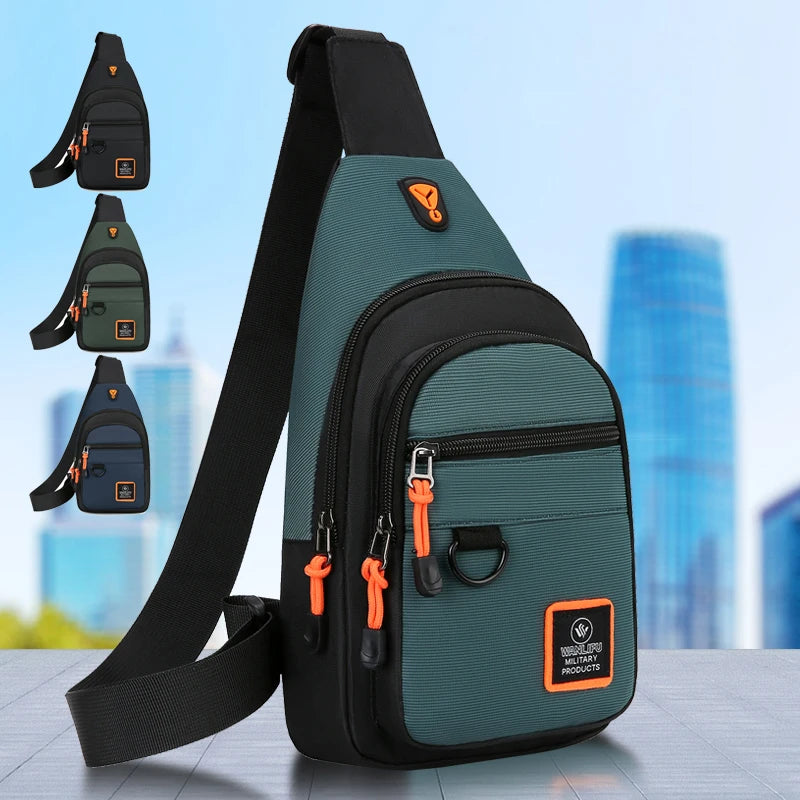 Borsa a tracolla per uomo, per escursioni all'aperto e tempo libero, borsa a tracolla sportiva impermeabile, zaino da viaggio, borsa da petto da uomo, borsa a tracolla