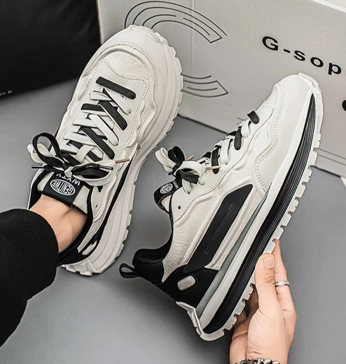 2025 Scarpe da ginnastica casual da uomo Scarpe con plateau traspiranti che aumentano l'altezza Nuove scarpe da corsa antiscivolo con suola morbida Scarpe da papà alla moda